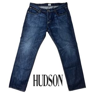 Hudson Men’s 42 Byron Five Pocket Straight Leg‎ Button Fly Blue Jeans M255DKA